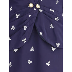 Blue Silk Casual Dress