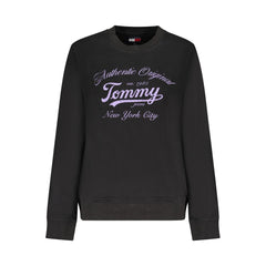 Black Cotton Women Sweatshirt