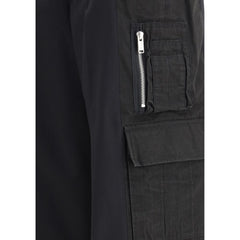 Black Polyester Cargo Pants
