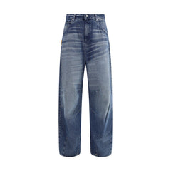 Blue Cotton Relaxed Fit Jeans