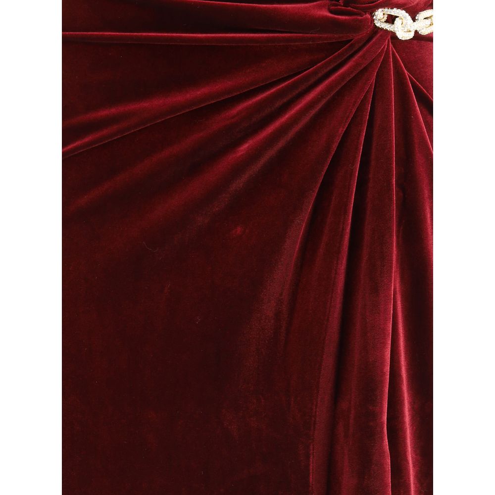 Velvet bandeau long dress
