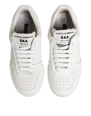 White Miami Leather Low Top Sneakers Shoes