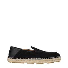 Black Leather Espadrilles