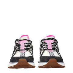 White Fabric Athletic Sneakers