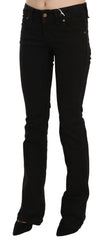 Black Low Waist Slim Leg Skinny Denim Casual Pants Jeans 