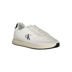 White Polyester Men Sneaker