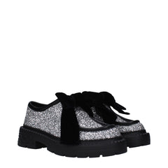 Gray Plastic Slip-On Loafers