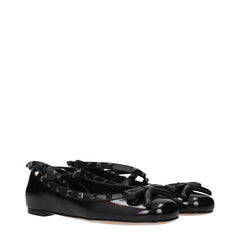 Black Leather Ballet Flats