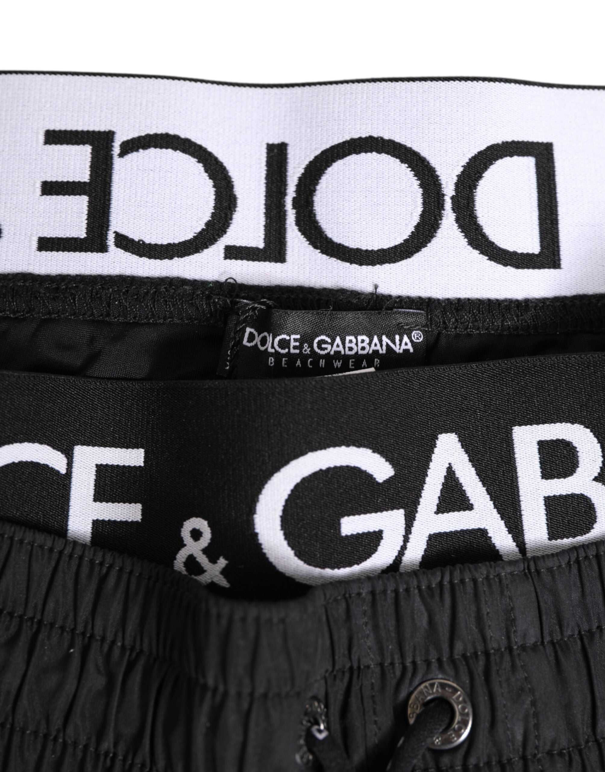 Black Drawstring Beachwear Men Shorts Swimwear
