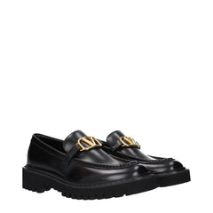 Black Leather Slip-On Loafers