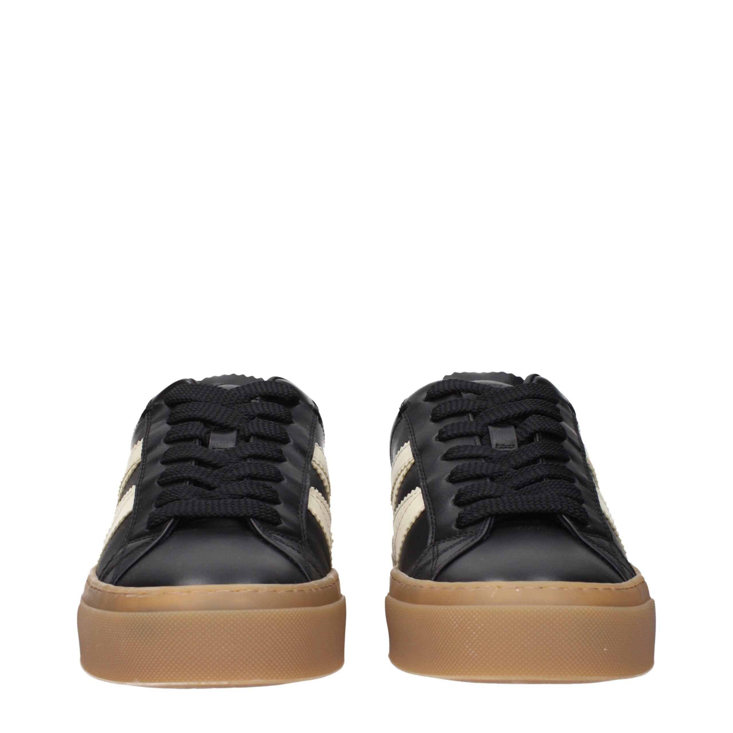 Black Leather Low Tops