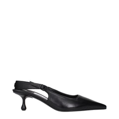 Black Leather Flat Sandals