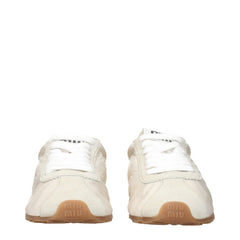 Beige Fabric Low Tops