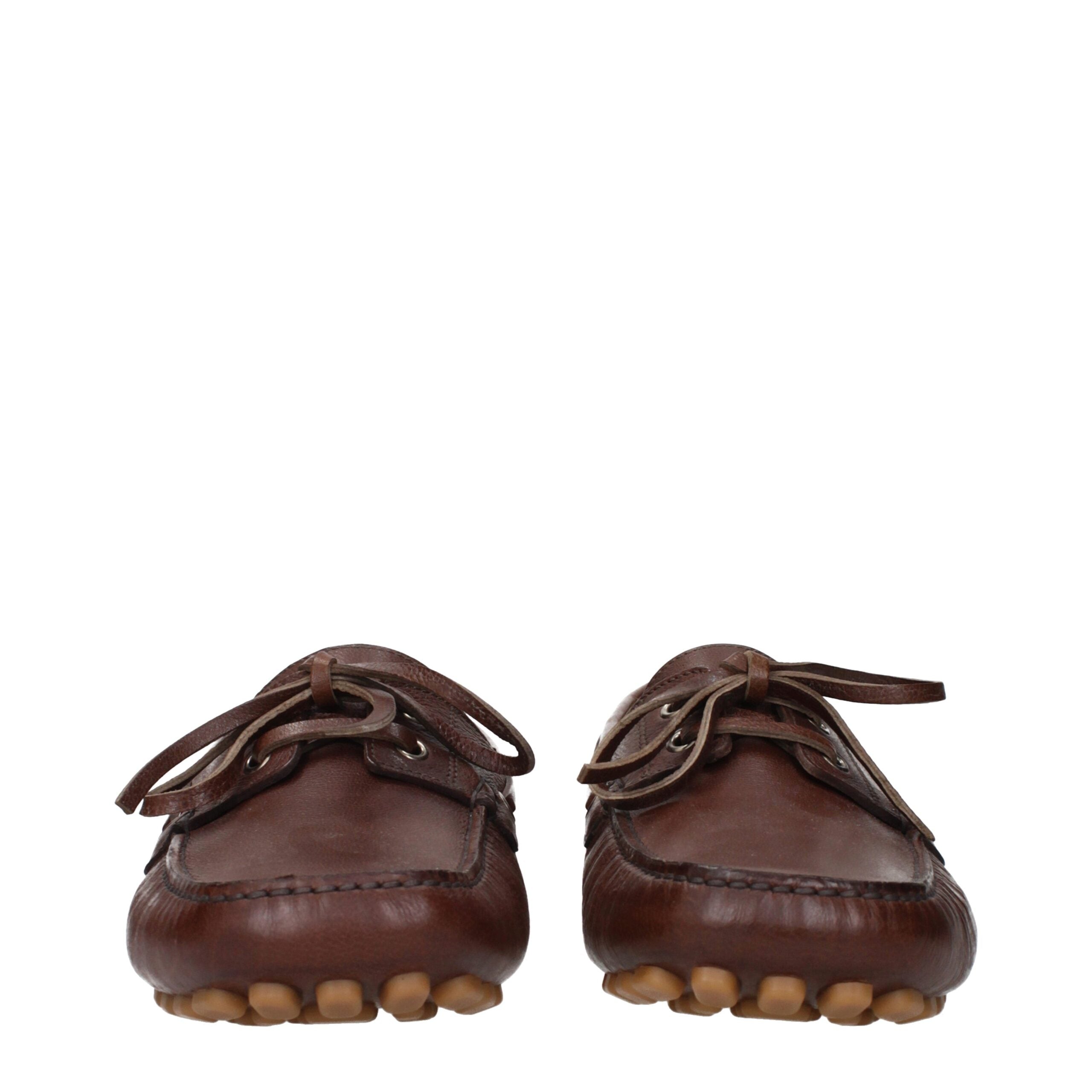 Brown Leather Slip-On Loafers