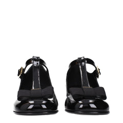Black Leather Ballet Flats