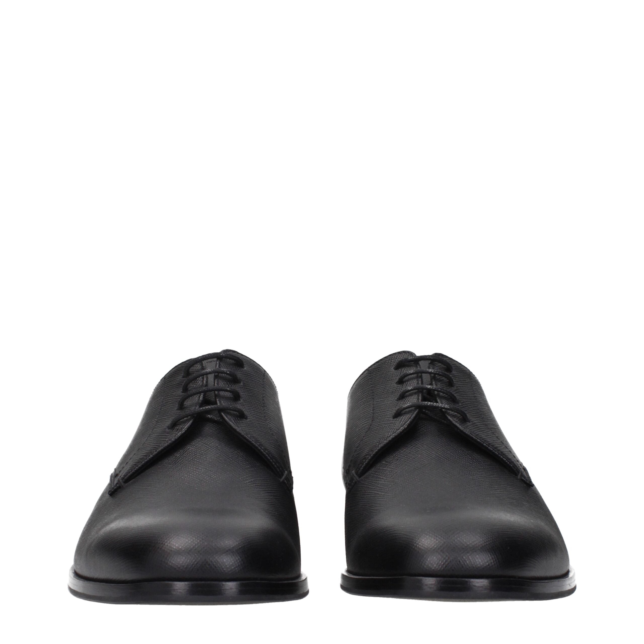 Black Leather Oxfords And Derbies