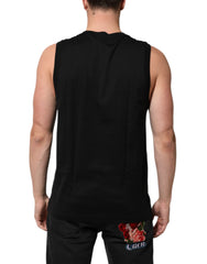 Black Cotton Sleeveless Underwear Men Tank Top