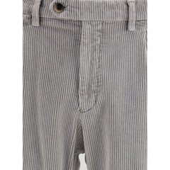 Gray Cotton Casual Pants