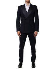 Black Wool 3 Piece Slim Fit Formal Men Suit