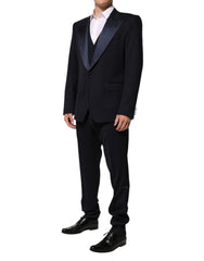 Black 3 Piece Wool Silk Blend Suit SICILIA
