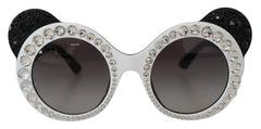DG4325BM White Black Acetate Crystal Shades Sunglasses
