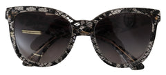 DG4190 Black Lace Acetate Crystal Round Sunglasses