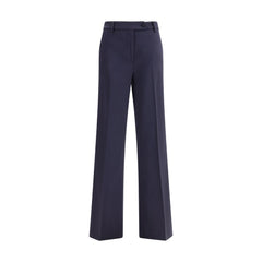 Blue Viscose Flared Pants