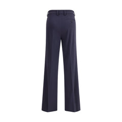 Blue Viscose Flared Pants