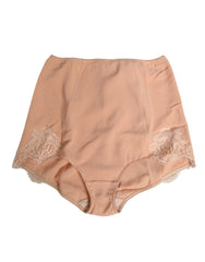 Peach Pink High Waist Silk Panty Underwear