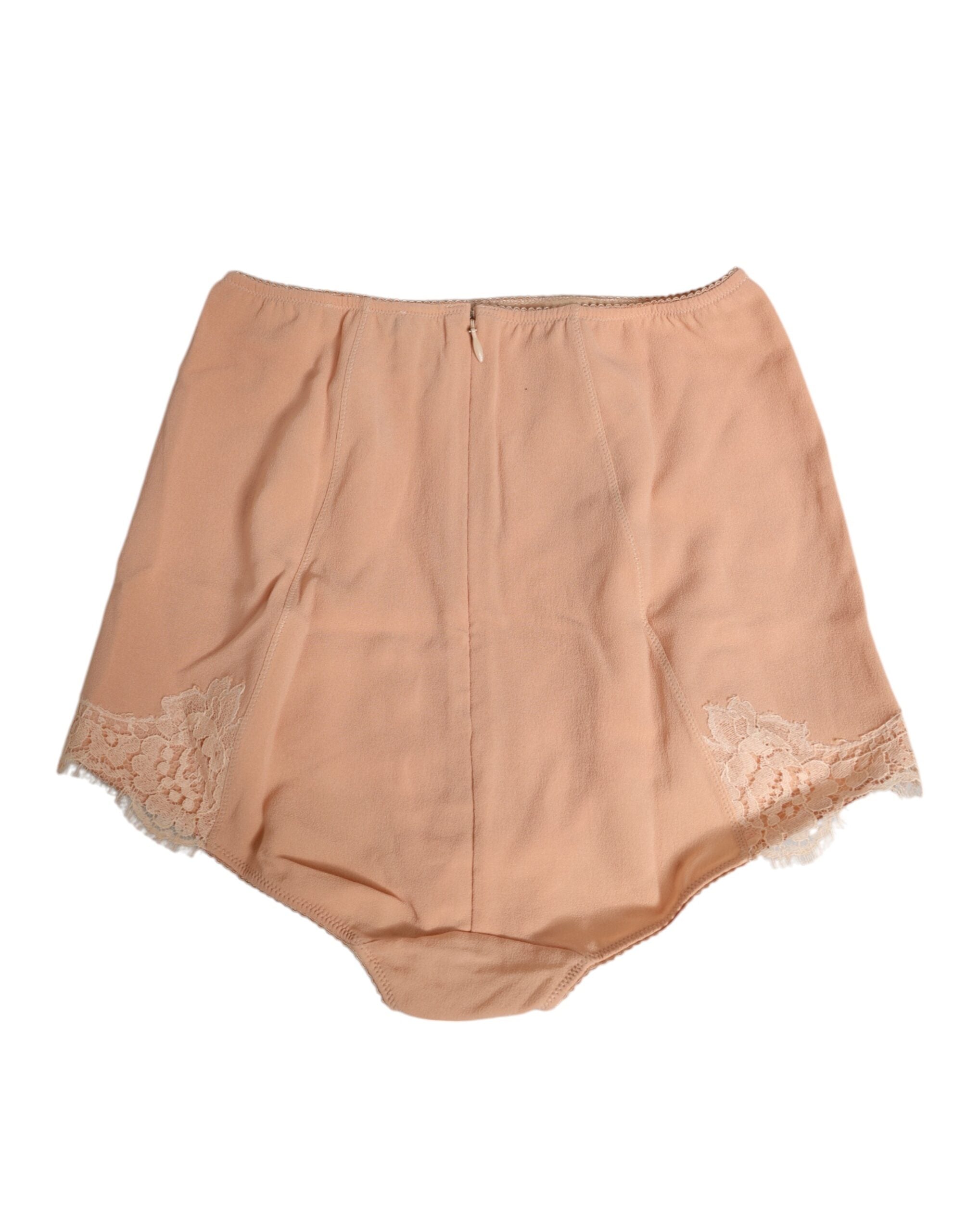 Peach Pink High Waist Silk Panty Underwear