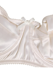 White Silk Satin Balconnet Lingerie Bra Underwear