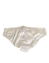White Silk Satin Lingerie Panty  Underwear
