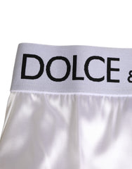 White Satin High-Waist Brief Logo Women Underwear