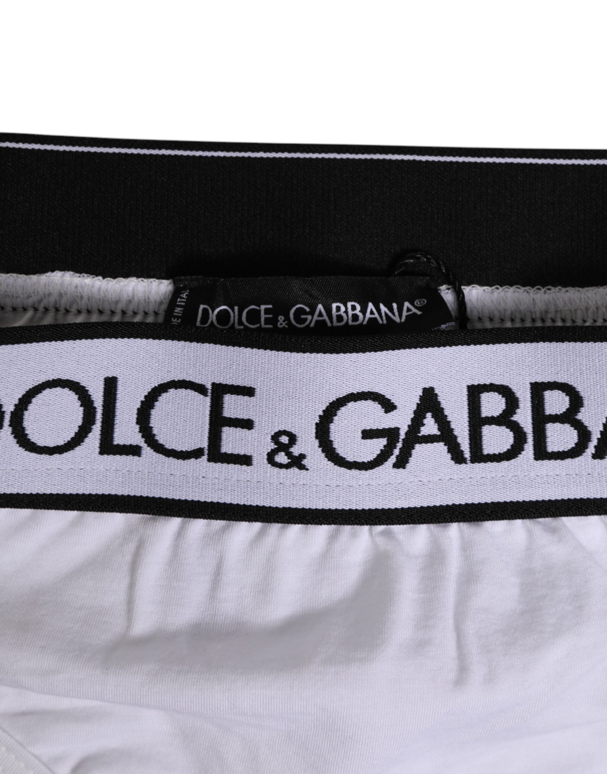 White Logo Waistband Modal Cotton Thong  Underwear