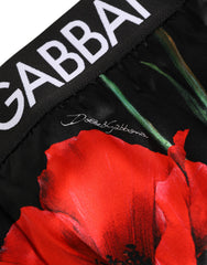 Black Floral Print High Waist Sheer Mesh Underwear
