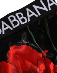 Black Floral Print High Waist Sheer Mesh Underwear