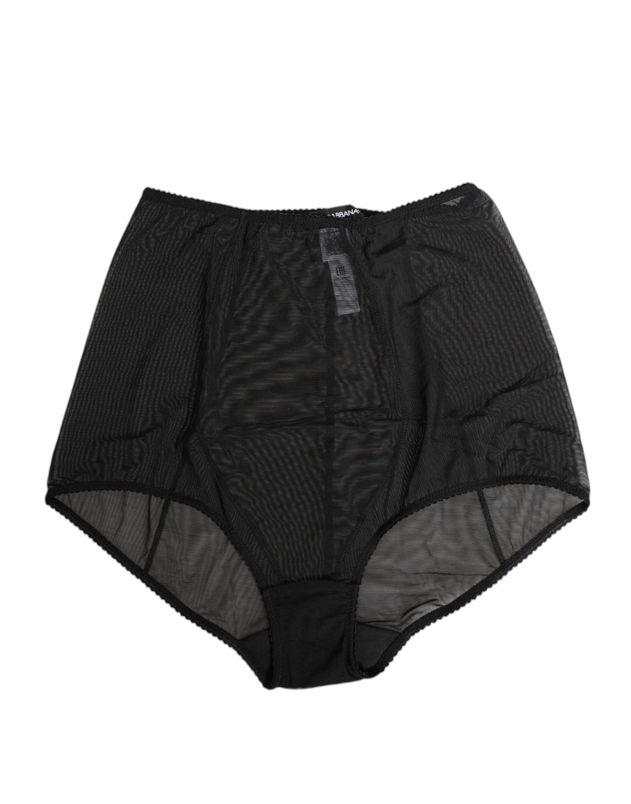 Black High Waist Mesh Sheer Shapewear Underwear
