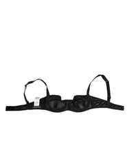 Black Satin Underwire Bra Lingerie IT2 Underwear