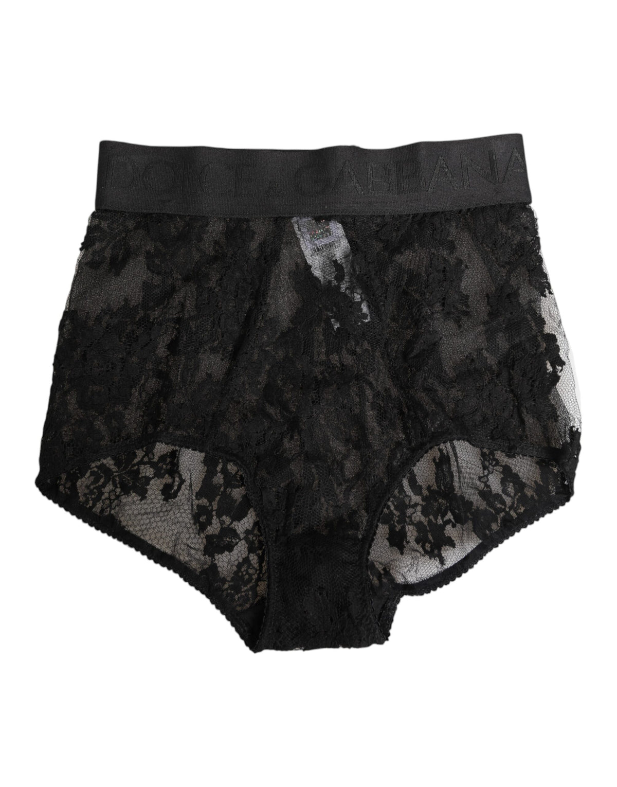 High Waist Briefs Black Floral Lace  Underwear