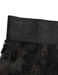 High Waist Briefs Black Floral Lace  Underwear