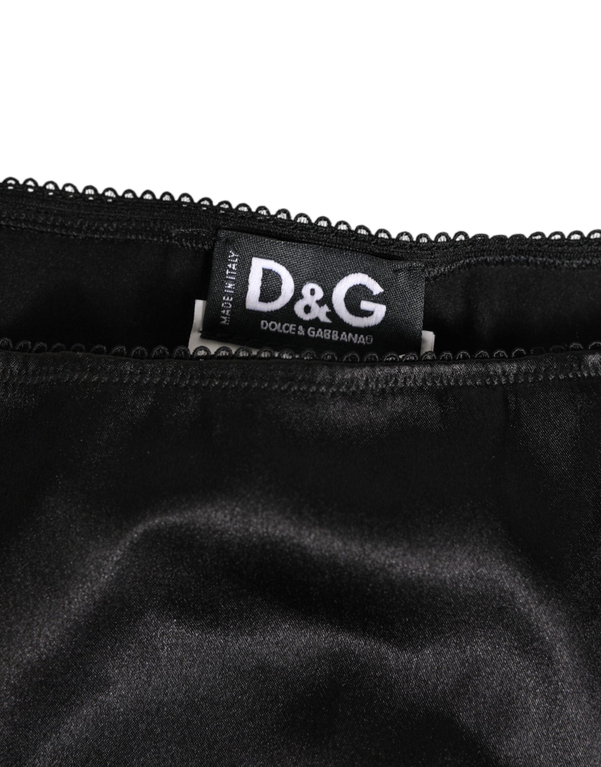 Black Satin Stretch Slip Brief Women Underwear
