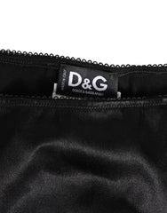 Black Satin Stretch Slip Brief Women Underwear