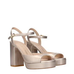 Beige Leather Platforms