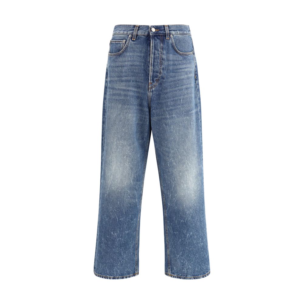 Blue Cotton Relaxed Fit Jeans
