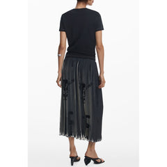 Black Cotton Women T-Shirt