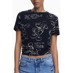 Black Cotton Women T-Shirt