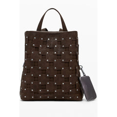 Brown Polyethylene Women Backpack