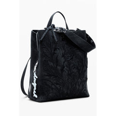 Black Polyethylene Women Backpack