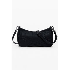 Black Polyethylene Women Handbag