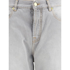 Gray Cotton Relaxed Fit Jeans